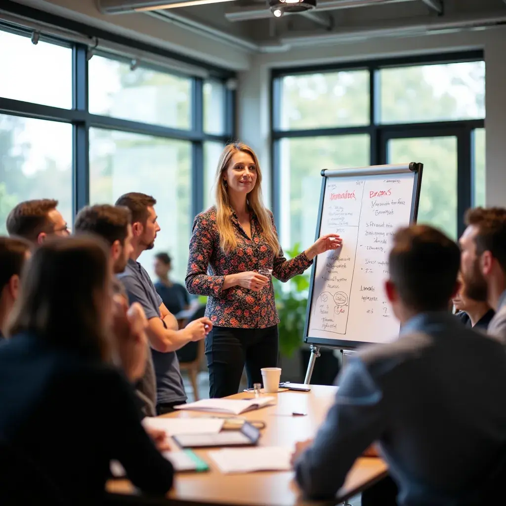 Interaktive Präsentation über erfolgreiche Unternehmensberatung.